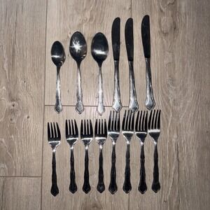 Set of 14‎ Reed and Barton Select Stainless POMPEI POMPEII Forks Spoons Knives